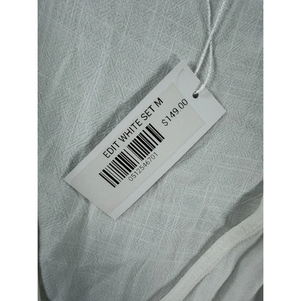 Edit by Nine Vest‎ Womens Medium White Rayon Cropped Top Casual Scoop Neck NWT